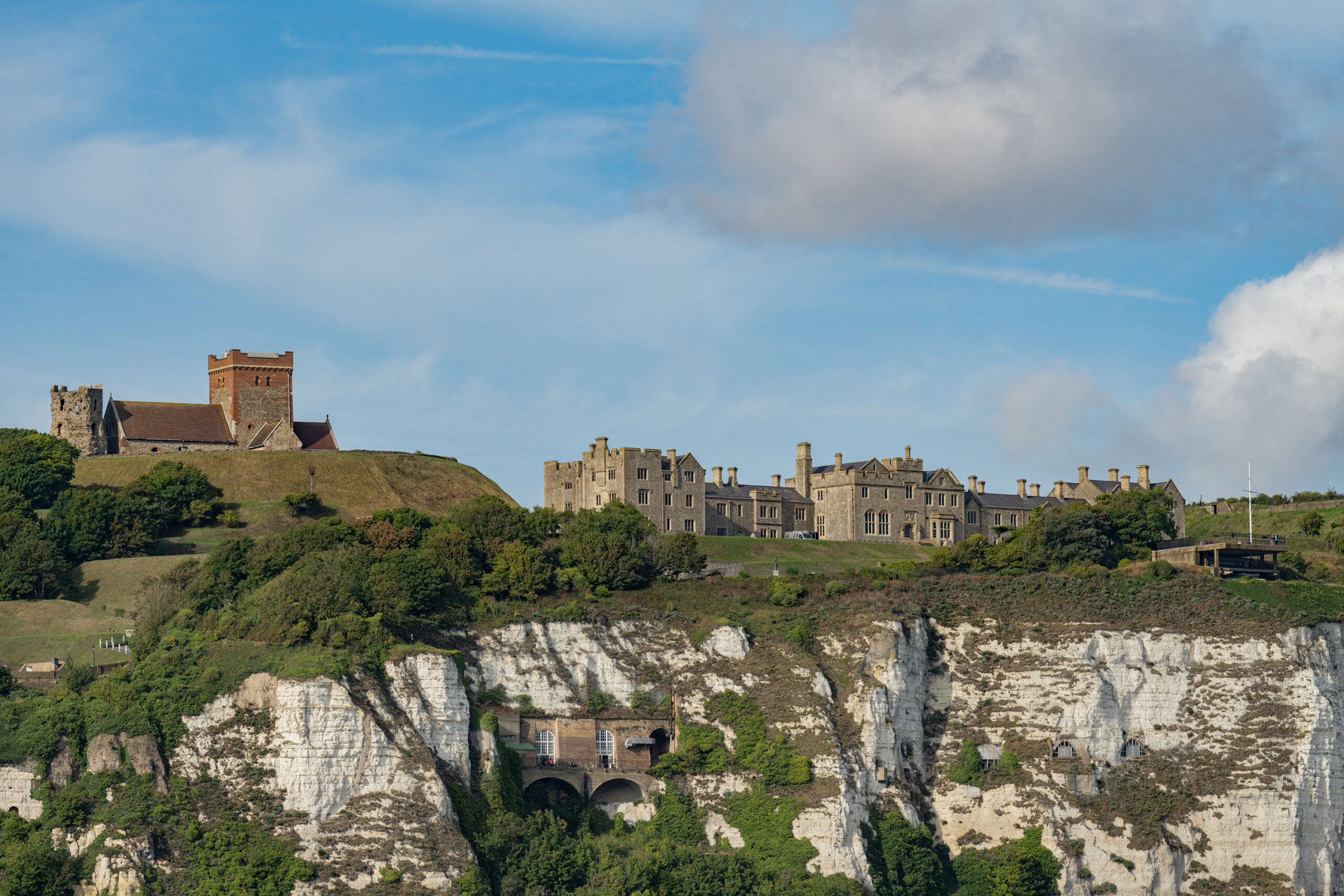 Dover Castle seen from Dover Marina, Kent