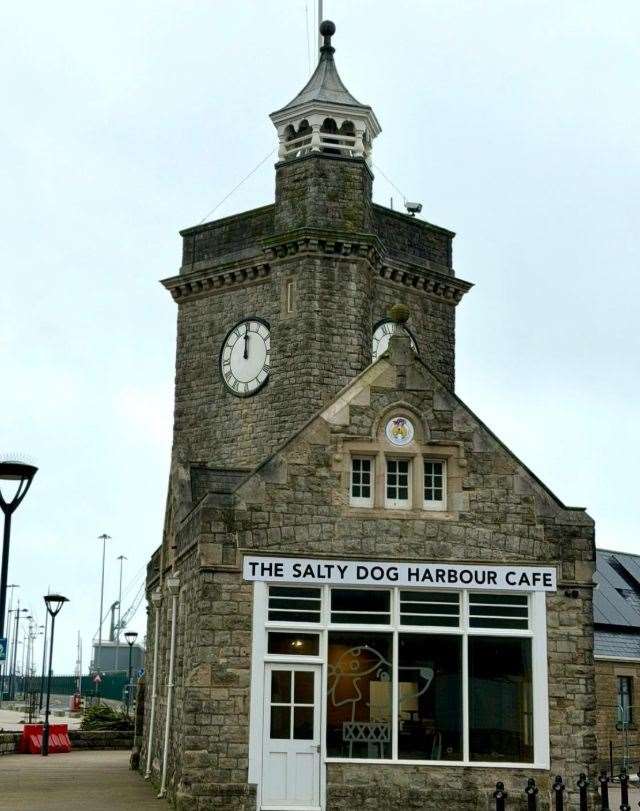 The Salty Dog Harbour Cafe, Dover Marina clock tower building